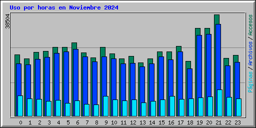 Uso por horas en Noviembre 2024