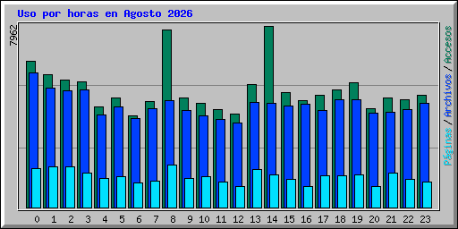Uso por horas en Agosto 2026